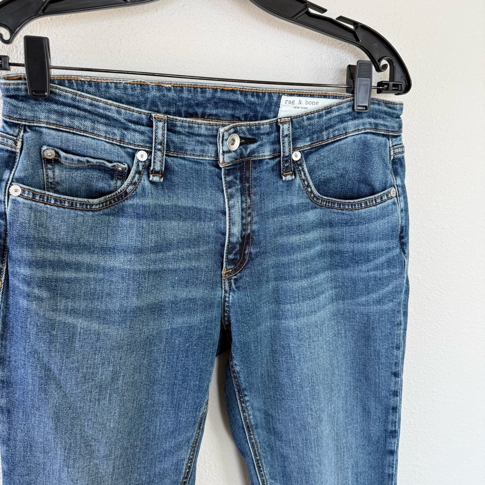 Rag & Bone Dre Low-Rise Boyfriend Jean Bellview Slim Fit Dark Indigo Denim Women - Picture 6 of 13